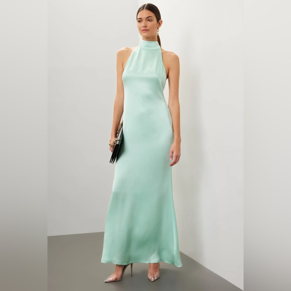 LAPOINTE Satin Halter Gown